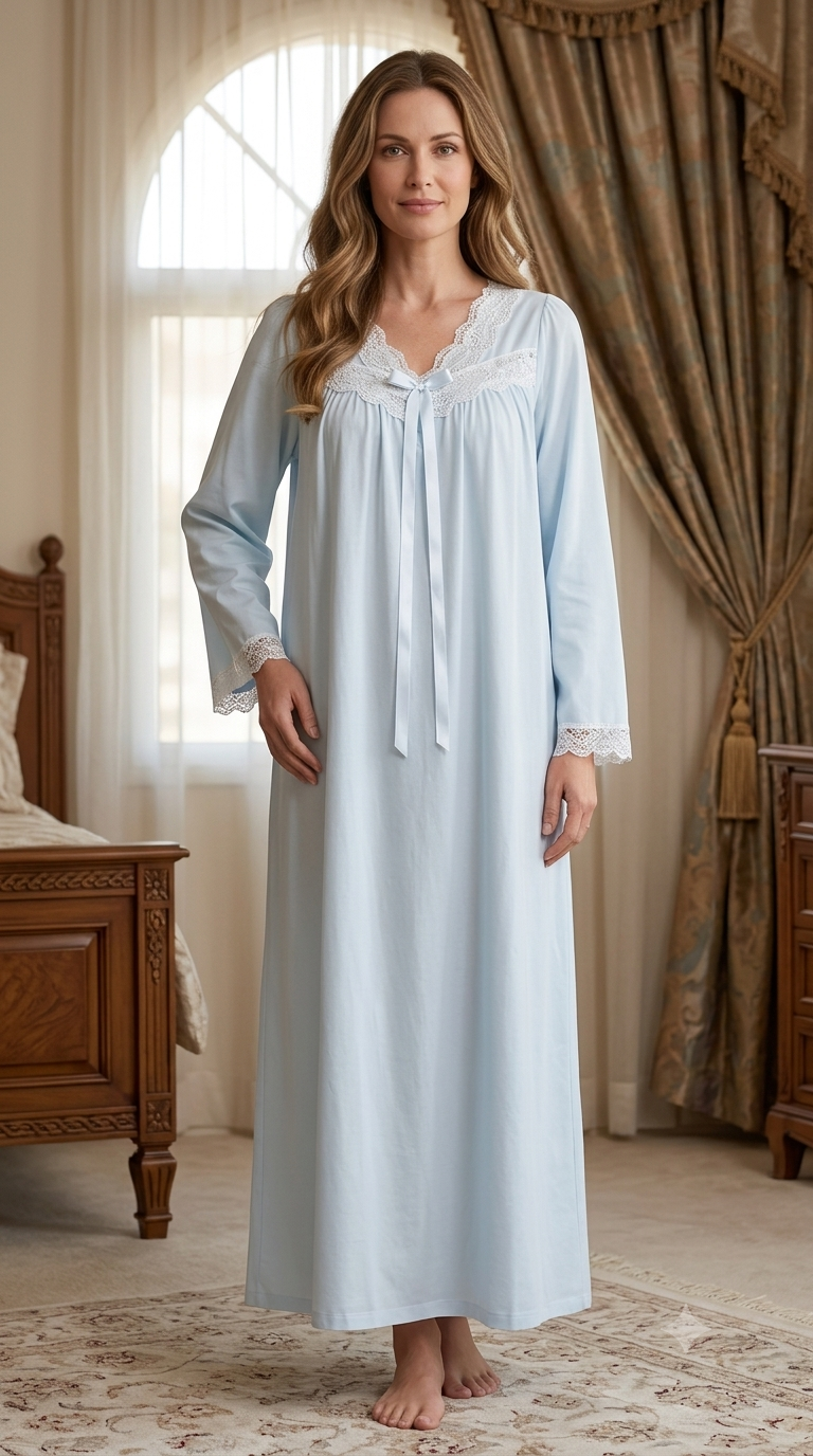 Soft cotton long sleeve reception piece 2224 (BLUE)