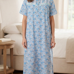 Women's half-sleeved cotton floral dress 25-04-A-2