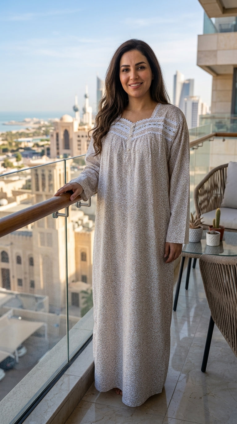 Women's long-sleeved cotton dress 25-24-B-1