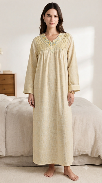 Cool summer cotton dress, long sleeve 25-11-B-1