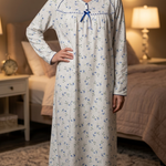 Women's long-sleeved cotton dress BLUE 134
