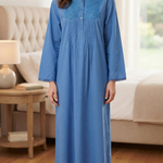 Cool summer cotton dress, long sleeve 25-02-B-1