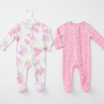 Newborn baby girl sleepwear sets (cotton pajamas with floral and ruffle design). 16987