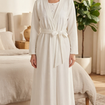 "A complete maternity set with a modern touch: a shirt and robe in a luxurious classic white design." 2603