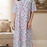Women's long, short-sleeved cotton dress 25-36-A-2