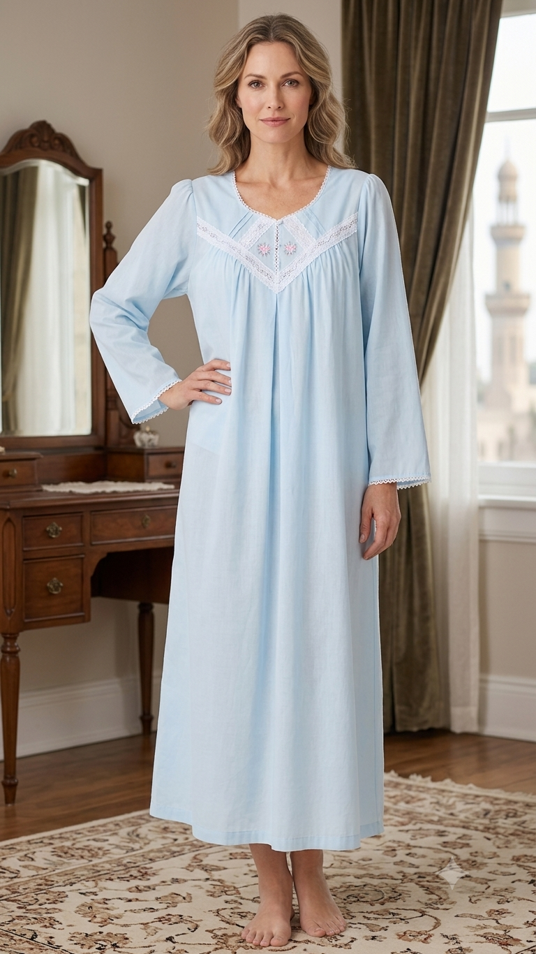 Long-sleeved nursing bra made of soft cotton.
