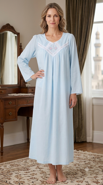 Long-sleeved nursing bra made of soft cotton.