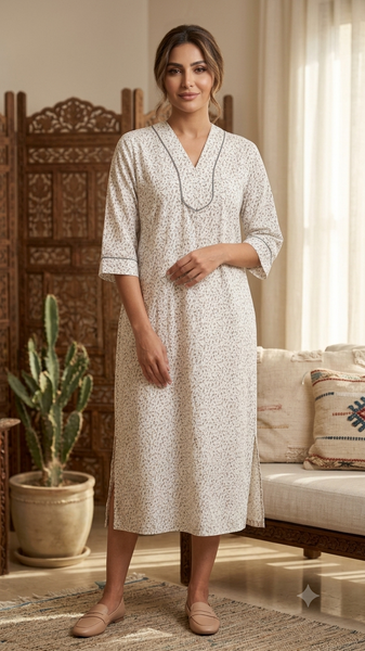 Women's short dress with 3/4 sleeves 23-04-3