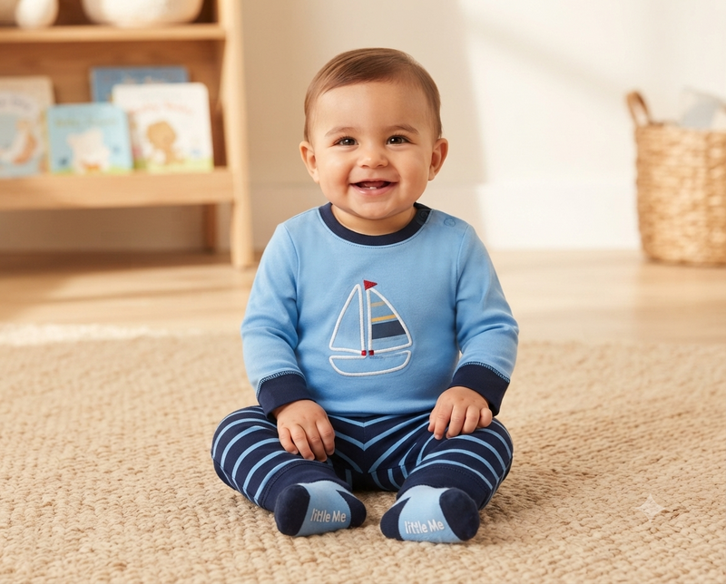Spoil your little prince with the most beautiful nautical look with this wonderful and comfortable set from "Little Me"! 17025