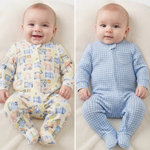 Newborn baby sleepwear sets (cotton pajamas with printed and striped designs). 16994