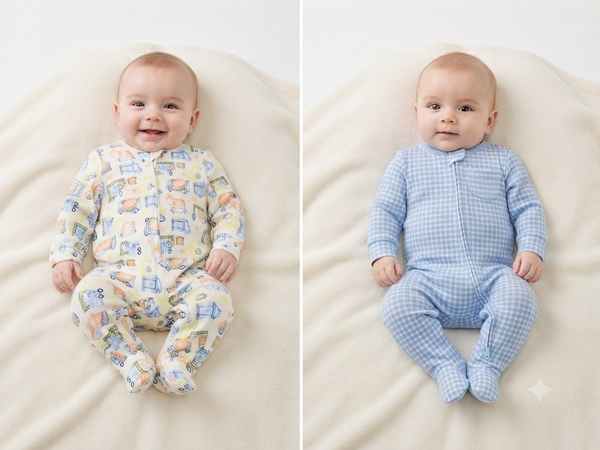 Newborn baby sleepwear sets (cotton pajamas with printed and striped designs). 16994