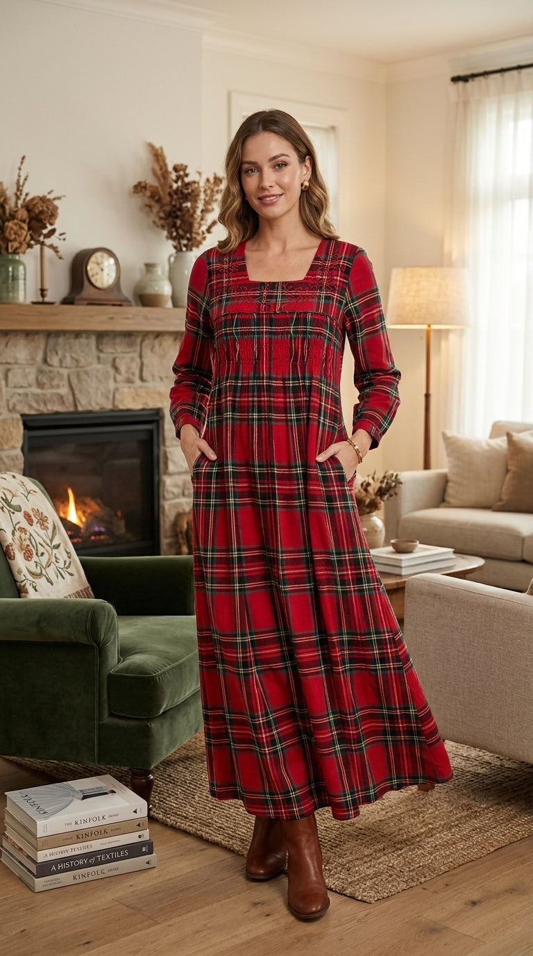 "The classic warmth of plaid in a sleek, modern design."  26-32-B-1