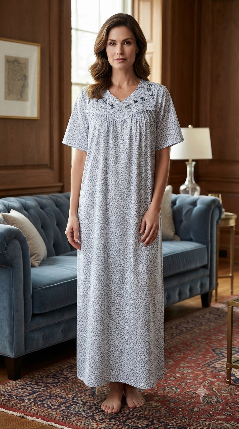 Women's half-sleeve cotton dress 25-34-A-1