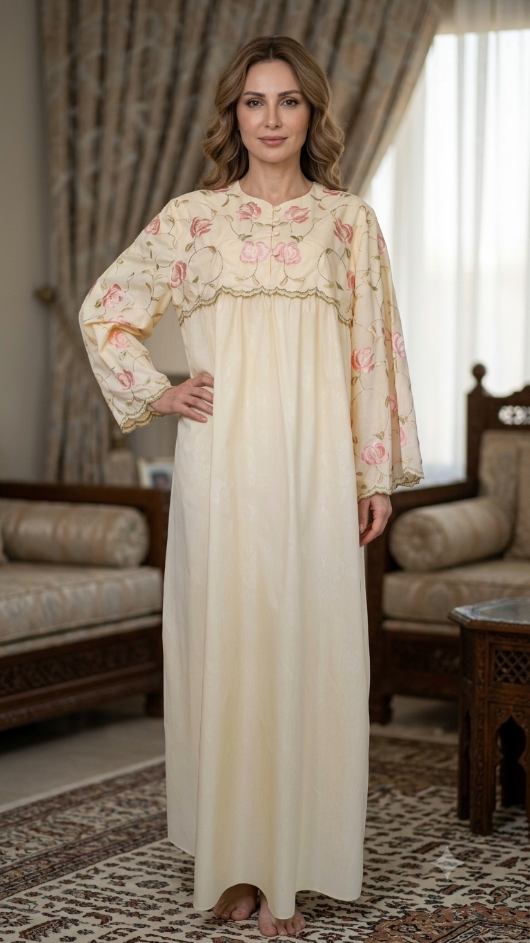 BEIGE 'Women's embroidered cotton dress" 60006-LCJ2