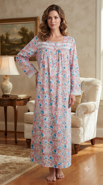 Women's long-sleeved cotton dress 25-36-B-1