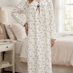 Women's long-sleeved cotton dress PRINTED VIOLET 134