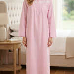 Women's striped long-sleeved cotton dress 25-19-B-3