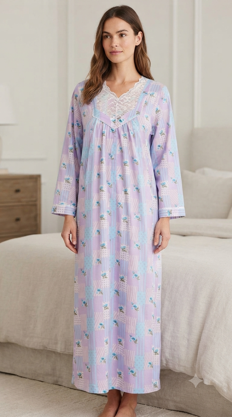 Women's long-sleeved cotton dress with zipper 25-28-B-2