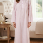 Women's striped long-sleeved cotton dress 25-22-B-1