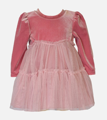 Hayden Velvet Float Dress LIGHT BROWEN W2-14783