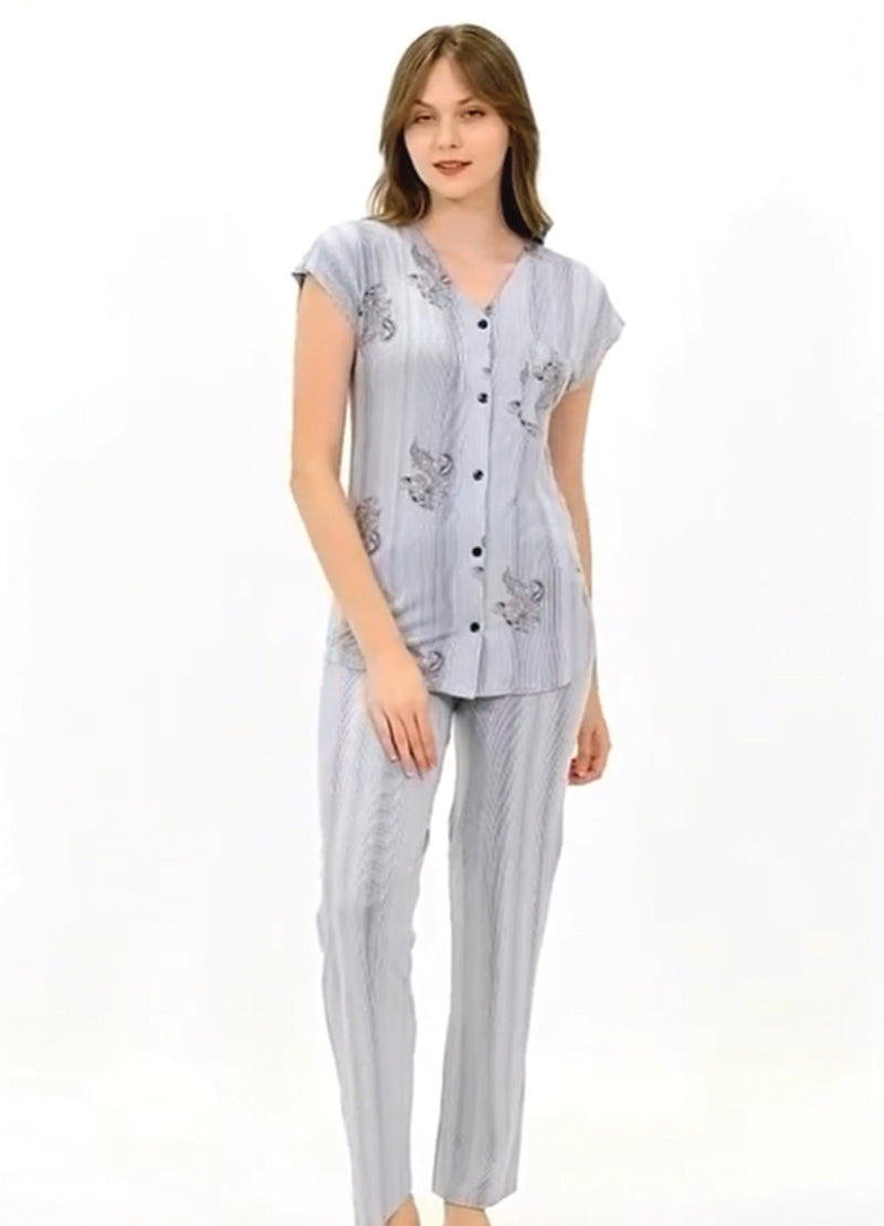 بيجاما قطنية مطاطية نصف كم 40046