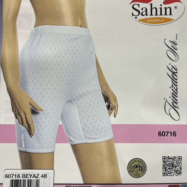 Women's underwear, long pants, pure cotton, fully perforated 60716