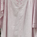 Women's long striped lounge set with an elegant design, long sleeves, and front zipper.26-20-B-3(26-19-B-3)