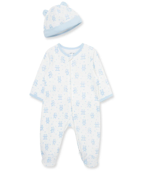Happy Bear 2-Way-Zip Footie & Hat 13897