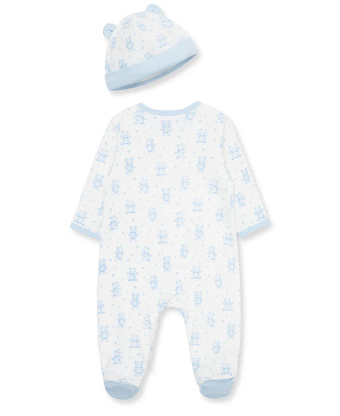 Happy Bear 2-Way-Zip Footie & Hat 13897