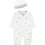Safari 2-Way-Zip Footed One-Piece & Hat 15470