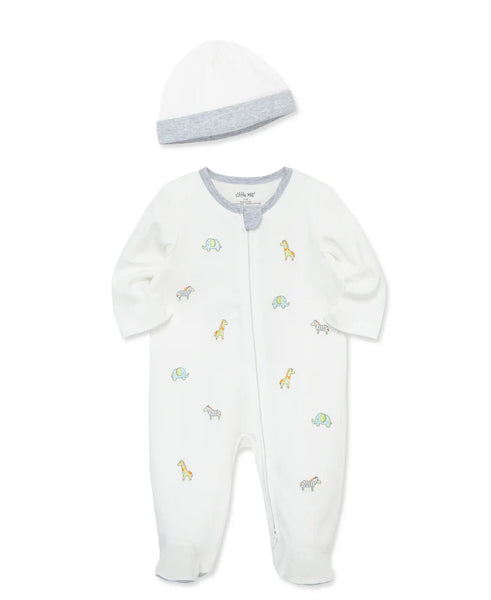 Safari 2-Way-Zip Footed One-Piece & Hat 15470