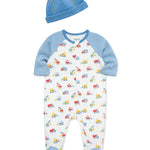 Trucks Zipper Footed One-Piece and Hat 16886