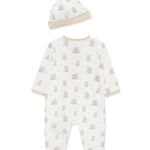 Fuzzy Bears 2-Way-Zip Footed One-Piece and Hat 17533