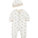 Fuzzy Bears 2-Way-Zip Footed One-Piece and Hat 17533