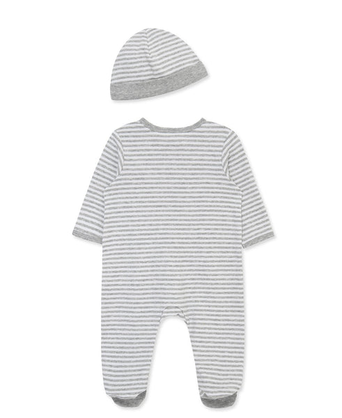 Race Cars 2-Way-Zip Footed One-Piece and Hat 17534