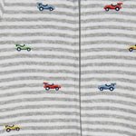 Race Cars 2-Way-Zip Footed One-Piece and Hat 17534