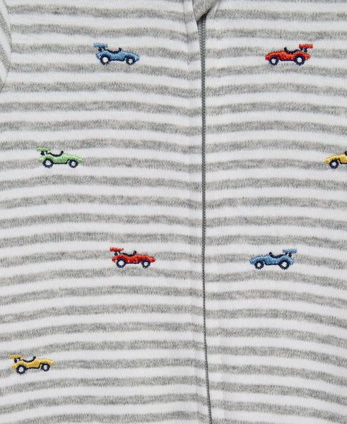 Race Cars 2-Way-Zip Footed One-Piece and Hat 17534