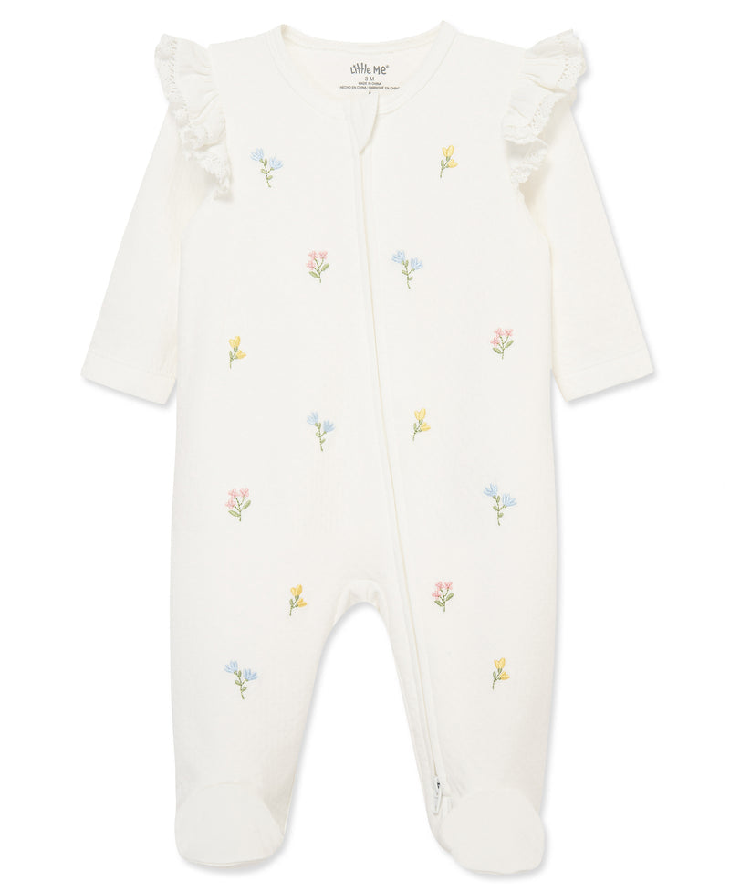 Floral 2-Way-Zip Footed One-Piece 17535