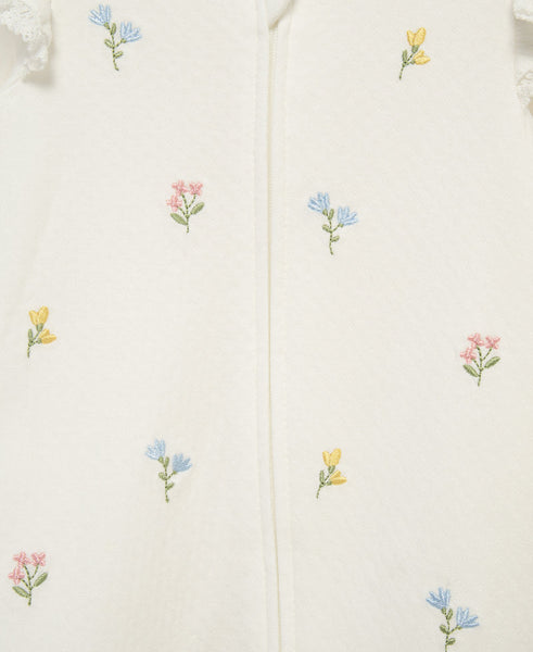 Floral 2-Way-Zip Footed One-Piece 17535