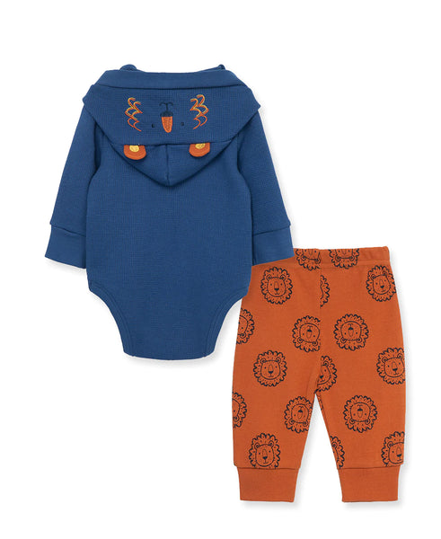 Lion Waffle Knit Bodysuit & Pant Set 813437