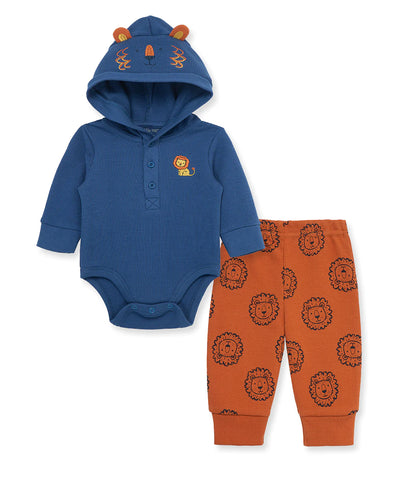 Lion Waffle Knit Bodysuit & Pant Set 813437