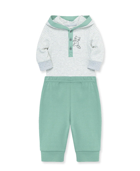 Raccoon Interlock Knit Bodysuit & Pant Set 12898