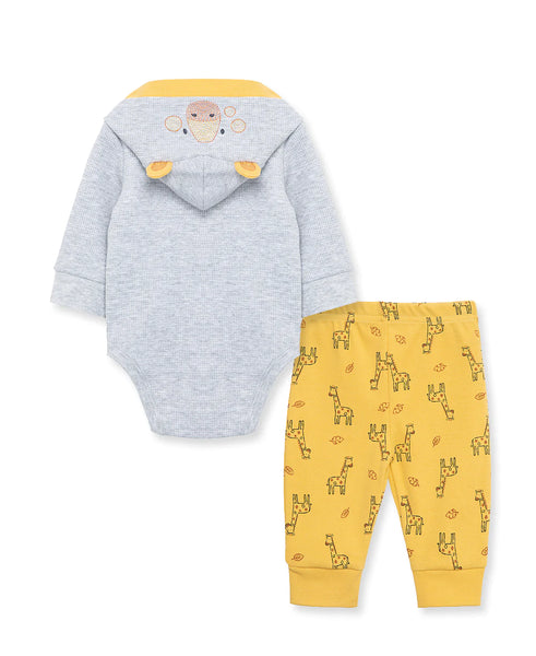 Giraffe Waffle Knit Bodysuit & Pant Set 813440