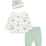 طقم وشاح كتف وقبعة من نسيج محبوك متشابك بتصميم Fuzzy Bears 13508