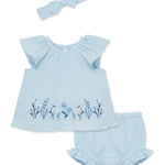 Border Gauze Short Set & Headband 16129
