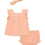 Eyelet Gauze Short Set & Headband 16130