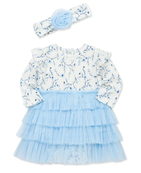 Blue Floral Tutu & Headband Set 25-16385