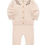 LITTLE  ME Floral Swag Sweater Set25-16792