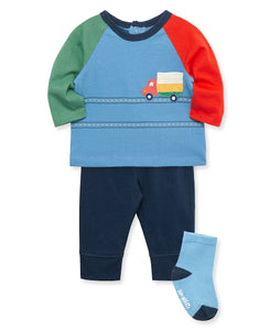 Truck Jersey Knit Jogger Set & Sock 13328