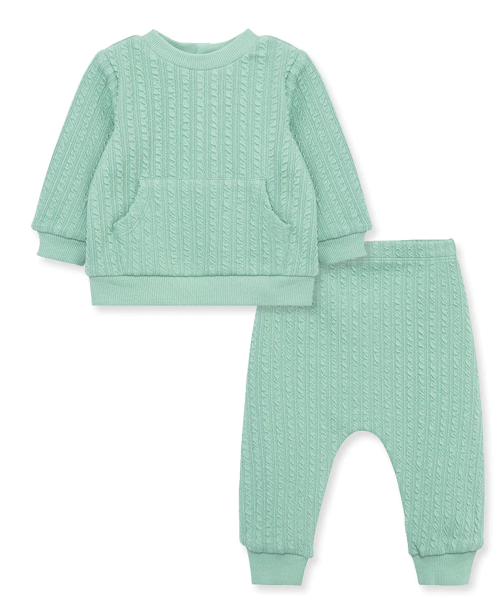 Green Cable Pant Set 13656